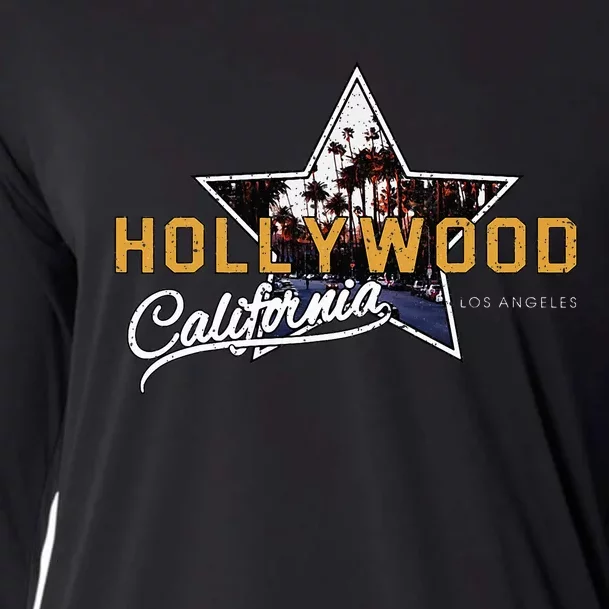 Hollywood Los Angeles California Street Aesthetic Cooling Performance Long Sleeve Crew