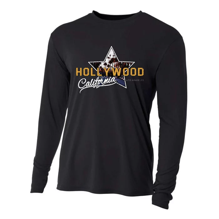 Hollywood Los Angeles California Street Aesthetic Cooling Performance Long Sleeve Crew