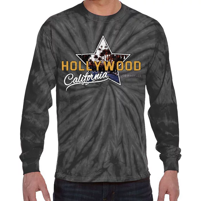 Hollywood Los Angeles California Street Aesthetic Tie-Dye Long Sleeve Shirt