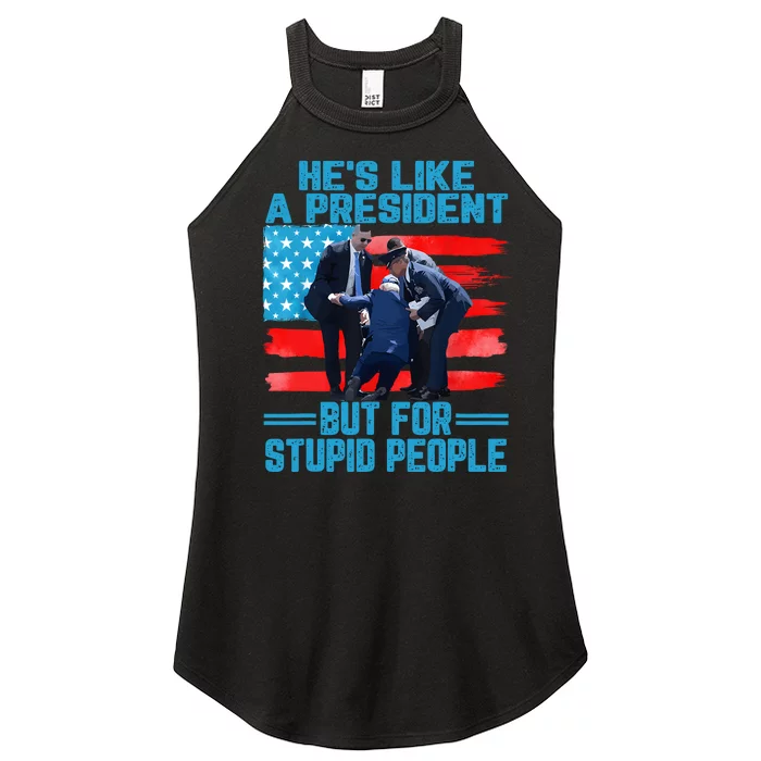 Hes Like A President But For Stupid People Biden Falling Women’s Perfect Tri Rocker Tank