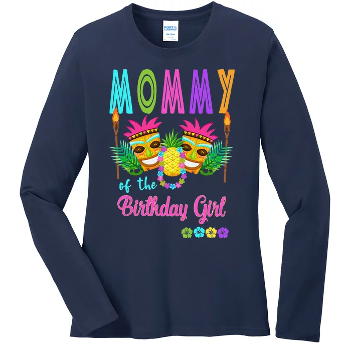 Hawaiian Luau Birthday Party Matching Tiki Outfit Summer Ladies Long Sleeve Shirt