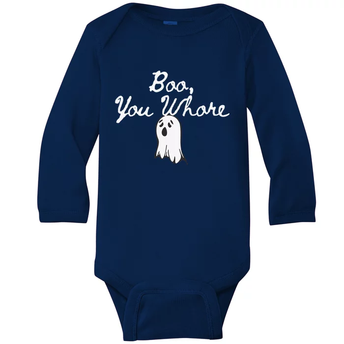 Halloween Ladies Boo You Whore Funny Baby Long Sleeve Bodysuit