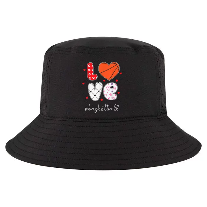 Hearts Love Basketball Sport Xoxo Valentine Day Funny Cute Cool Comfort Performance Bucket Hat