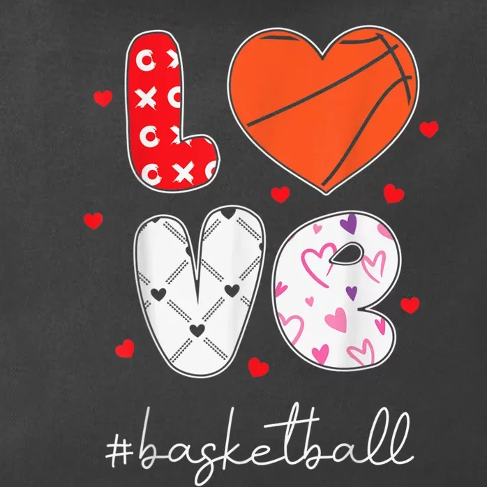 Hearts Love Basketball Sport Xoxo Valentine Day Funny Cute Zip Tote Bag