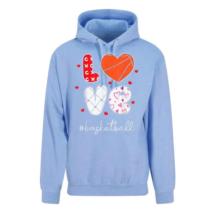 Hearts Love Basketball Sport Xoxo Valentine Day Funny Cute Unisex Surf Hoodie