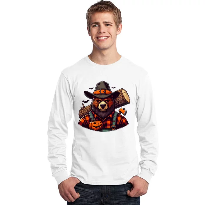 Halloween Lumberjack Bear Tall Long Sleeve T-Shirt