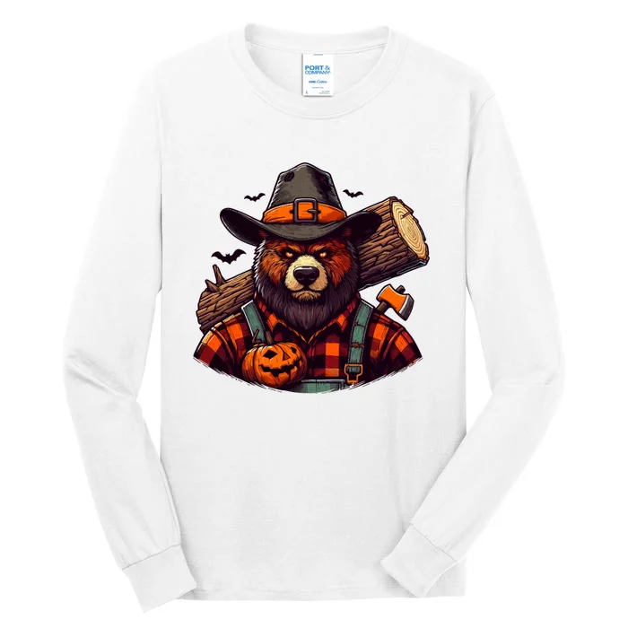 Halloween Lumberjack Bear Tall Long Sleeve T-Shirt