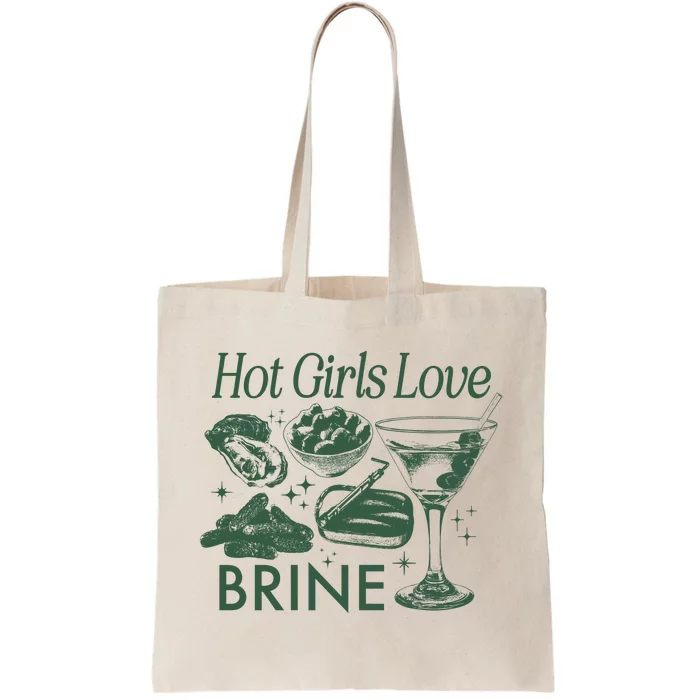 Hot Love Brine Tote Bag Tinned Fish Dirty Martini Pickle Sardines Oysters Tote Bag