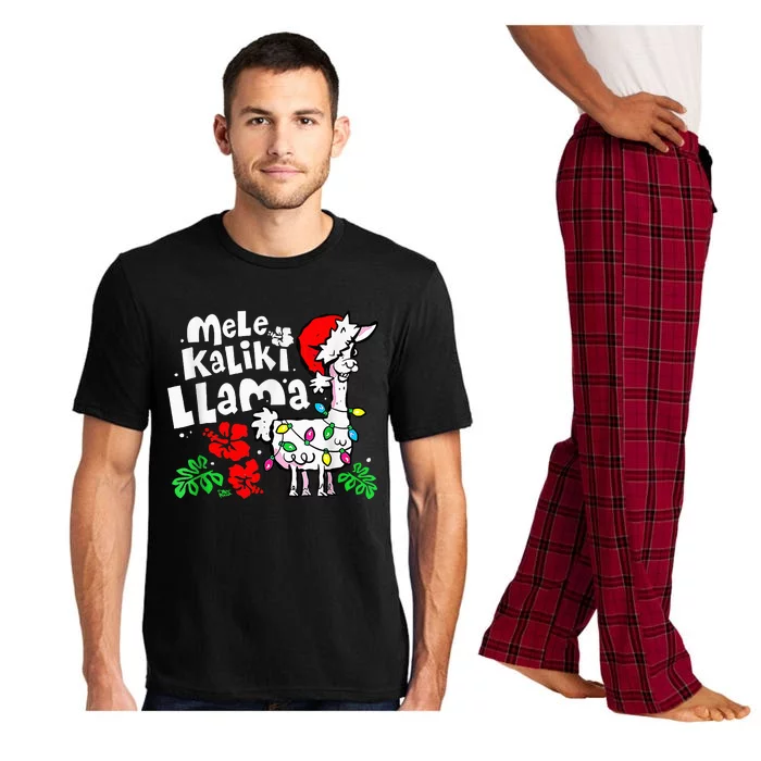 Hawaiian Llama Christmas Lights Festive Holiday Gift Pajama Set