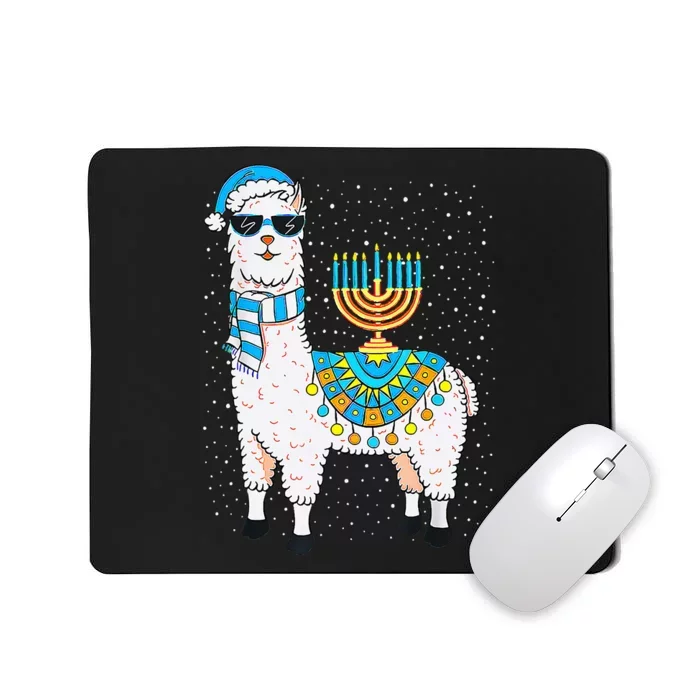 Hanukkah Llama Cute Alpaca Chanukah Christmas Mousepad