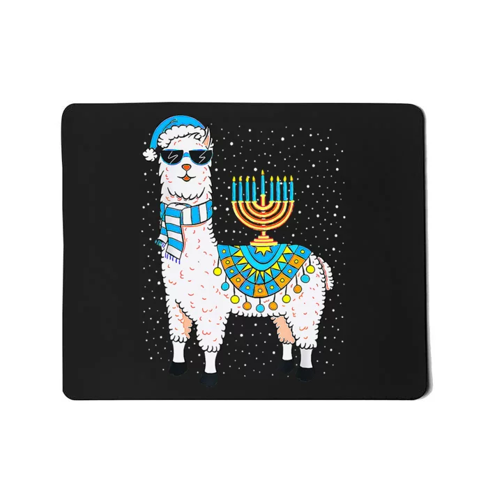 Hanukkah Llama Cute Alpaca Chanukah Christmas Mousepad