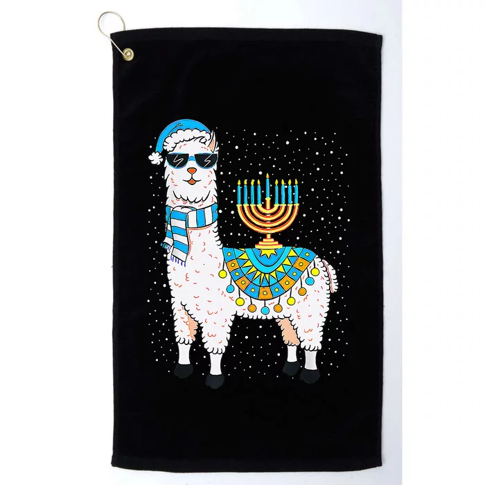 Hanukkah Llama Cute Alpaca Chanukah Christmas Platinum Collection Golf Towel