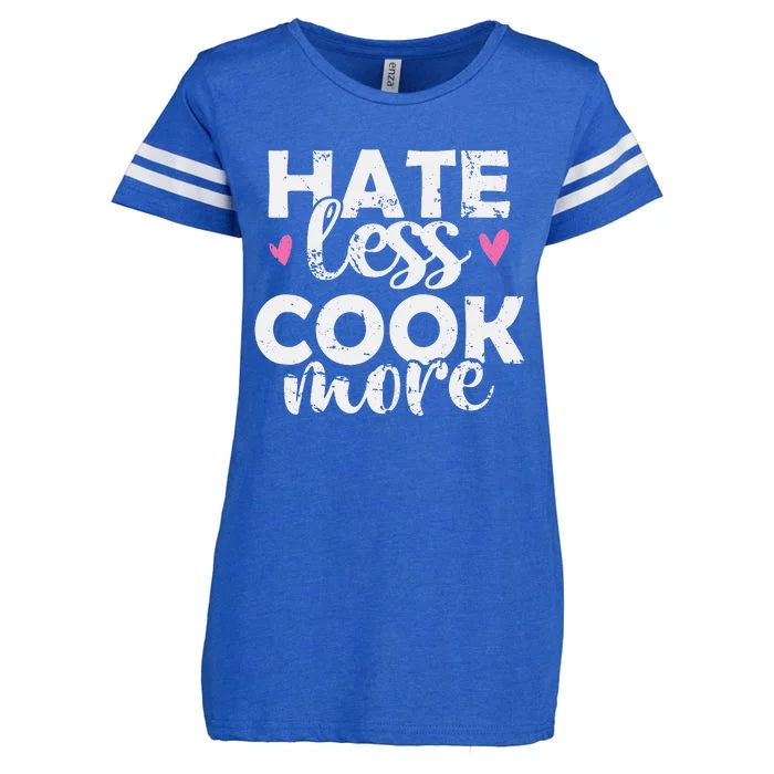 Hate less Cook more Cook Food Kitchen Enza Ladies Jersey Football T-Shirt