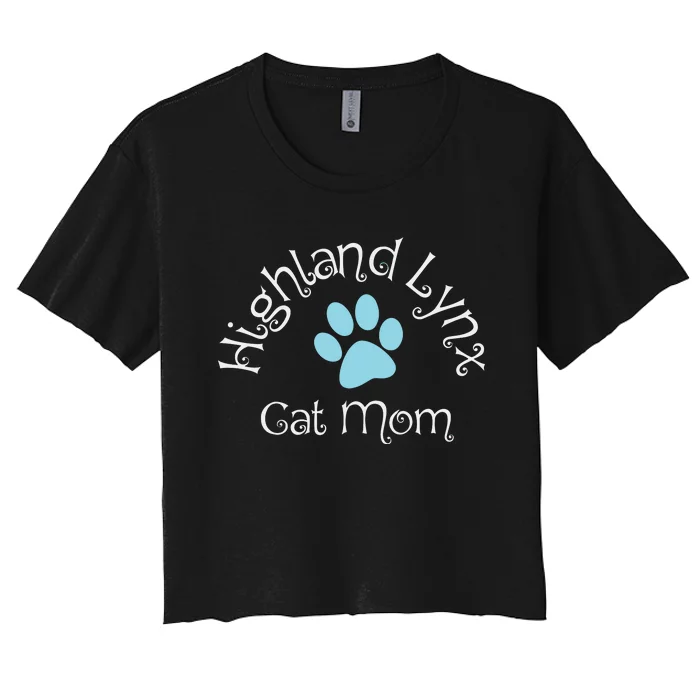 Highland Lynx Cat Mom Cat Lovers Sweatshirt Women's Crop Top Tee