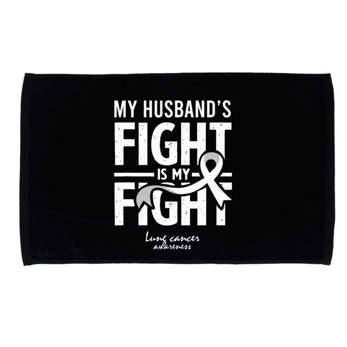 Husband Lung Cancer Awareness Survivor Support Son Daughter Microfiber Hand Towel