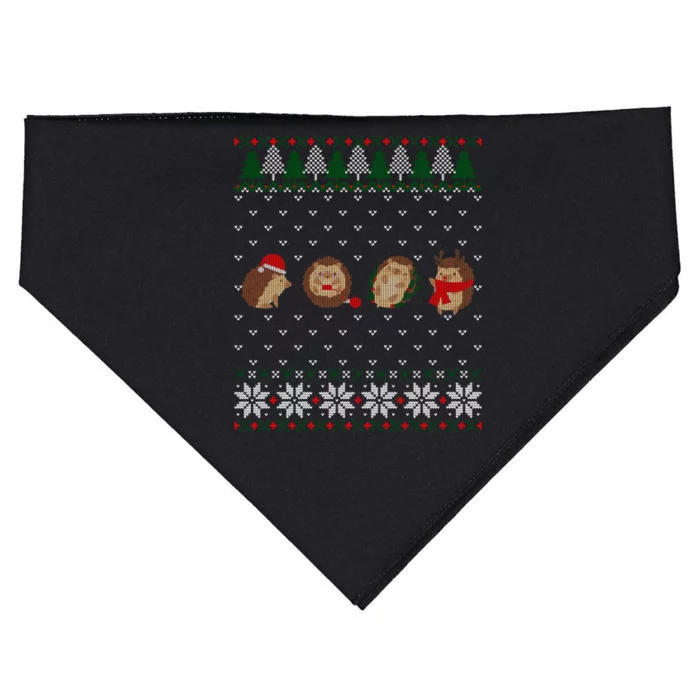 Hedgehogs Lover Christmas Funny Gift USA-Made Doggie Bandana