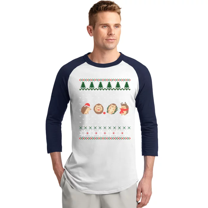 Hedgehogs Lover Christmas Funny Gift Baseball Sleeve Shirt