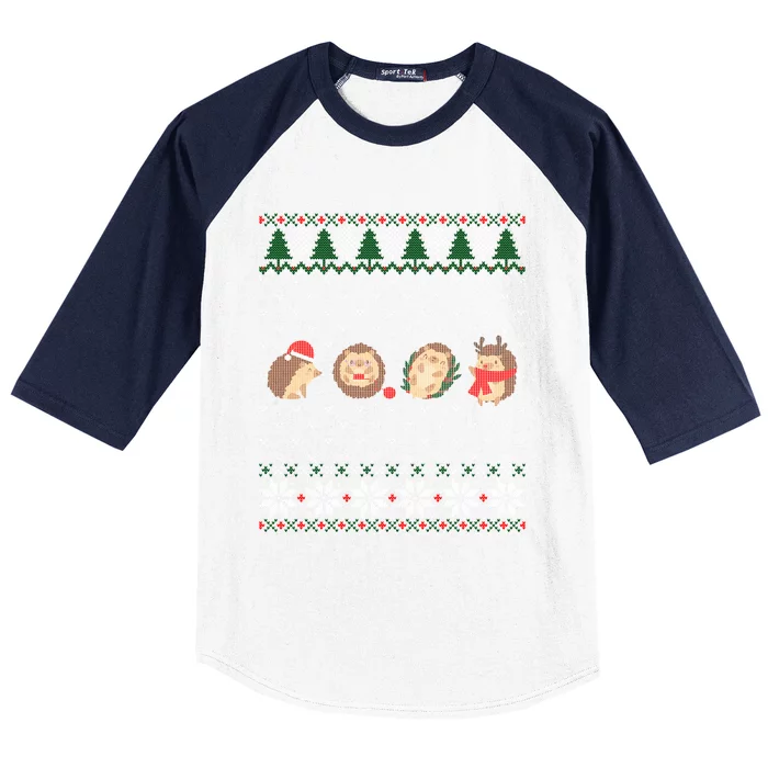 Hedgehogs Lover Christmas Funny Gift Baseball Sleeve Shirt