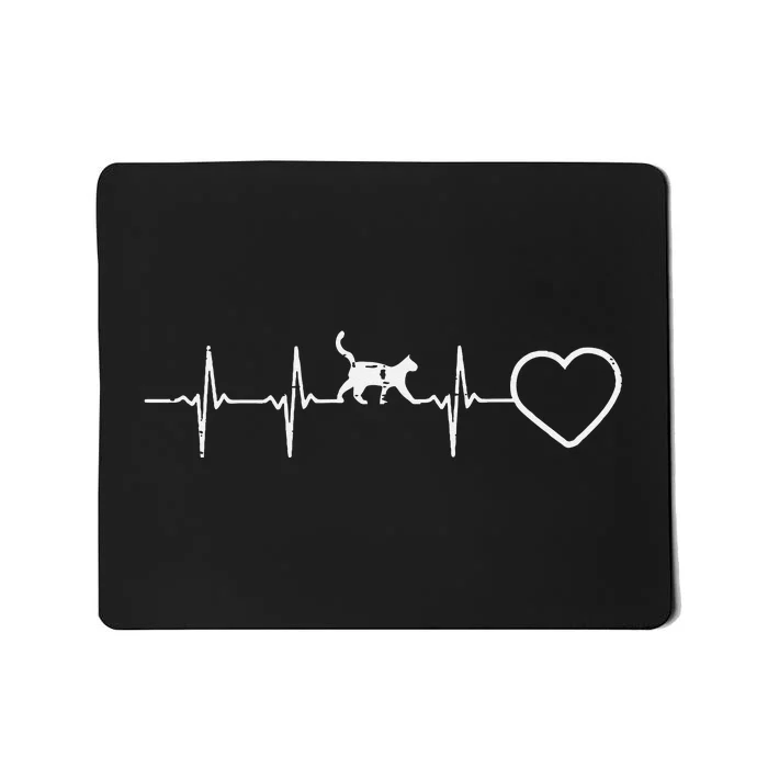 Heartbeat Love Cat Heart Funny Kitten Men Women Kids Girls Mousepad