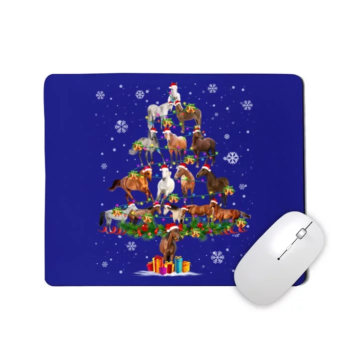 Horse Lover Christmas Tree Light Hat Snow Santa Xmas Pajamas Meaningful Gift Mousepad