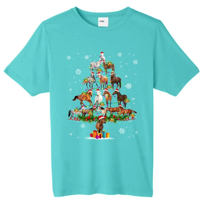 Horse Lover Christmas Tree Light Hat Snow Santa Xmas Pajamas Meaningful Gift ChromaSoft Performance T-Shirt