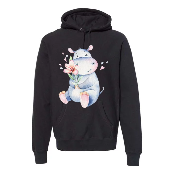 Hippo Lover Cute Hippo Hippo Premium Hoodie