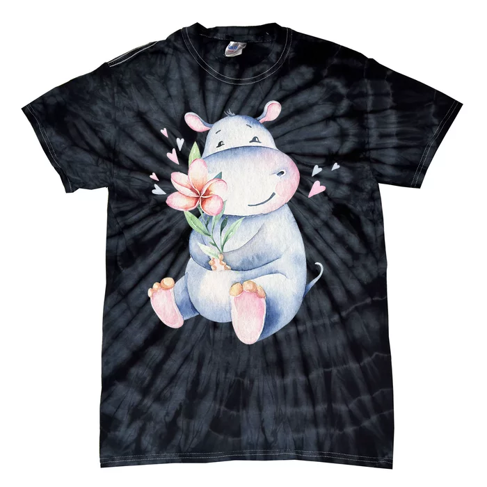 Hippo Lover Cute Hippo Hippo Tie-Dye T-Shirt