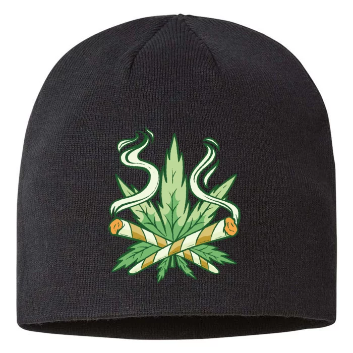 Hemp Leaf Cross Joint 8 1/2in Sustainable Knit Beanie