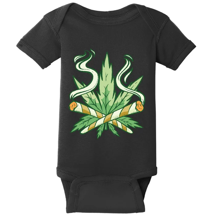 Hemp Leaf Cross Joint Baby Bodysuit