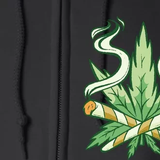 Hemp Leaf Cross Joint Full Zip Hoodie