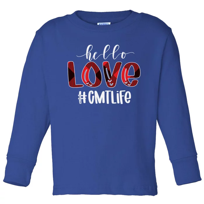 Hello Love Cmt Life Buffalo Awesome Valentines Gift Idea Cute Gift Toddler Long Sleeve Shirt