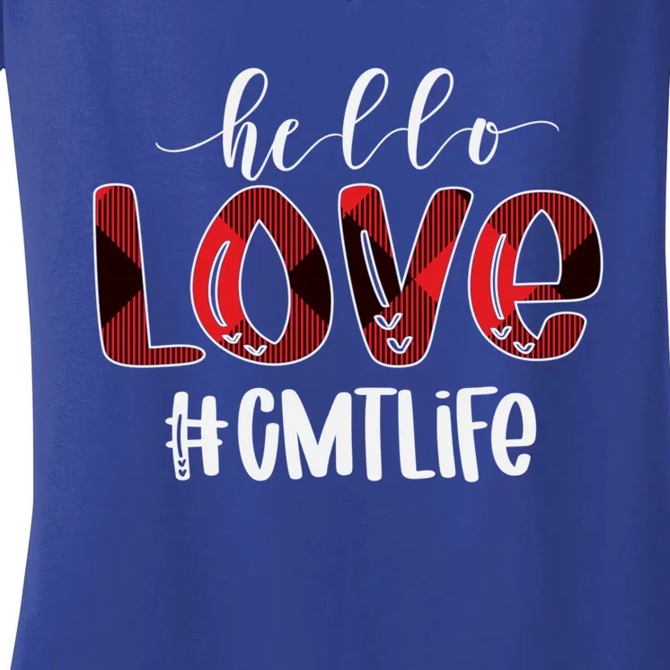 Hello Love Cmt Life Buffalo Awesome Valentines Gift Idea Cute Gift Women's V-Neck T-Shirt