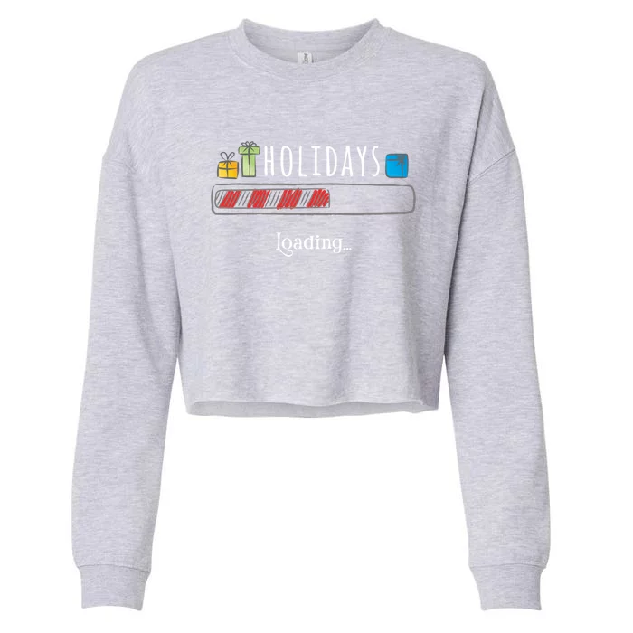 Holidays Loading Christmas Thanksgiving Boys Girls Mom Dad Gift Cropped Pullover Crew