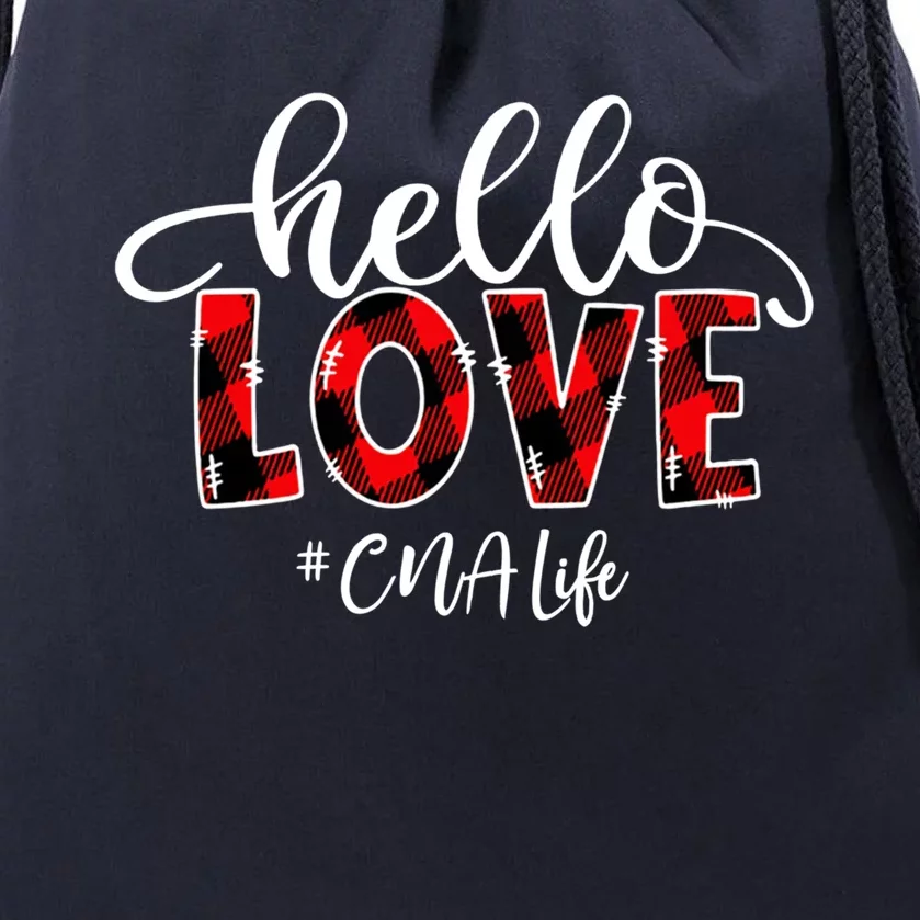 Hello Love Cna Life Flannel Valentine's Day Gift Drawstring Bag