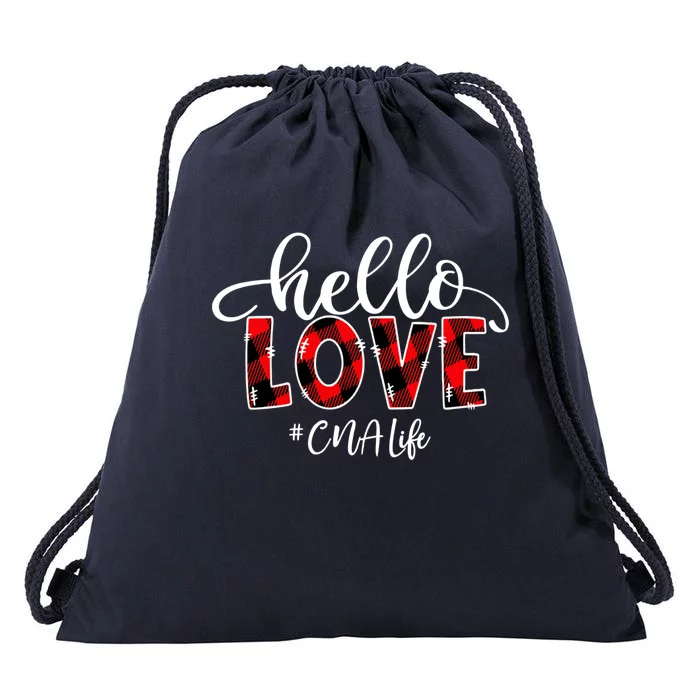 Hello Love Cna Life Flannel Valentine's Day Gift Drawstring Bag