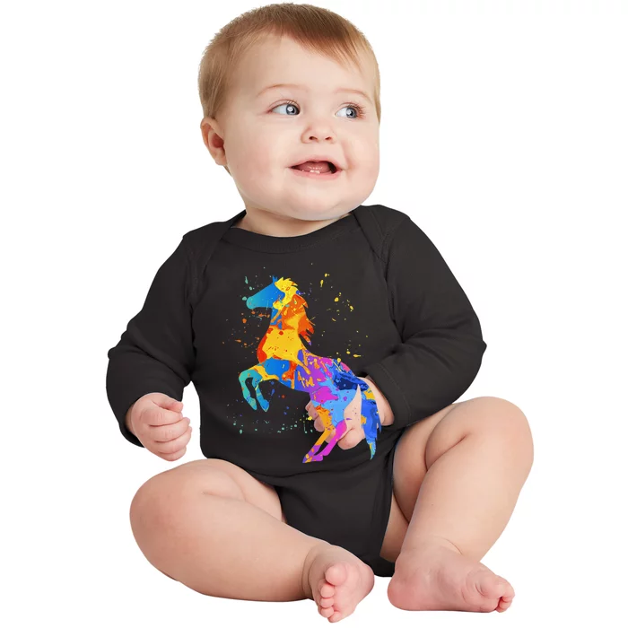 Horse Lover Clothing Women Horse Baby Long Sleeve Bodysuit