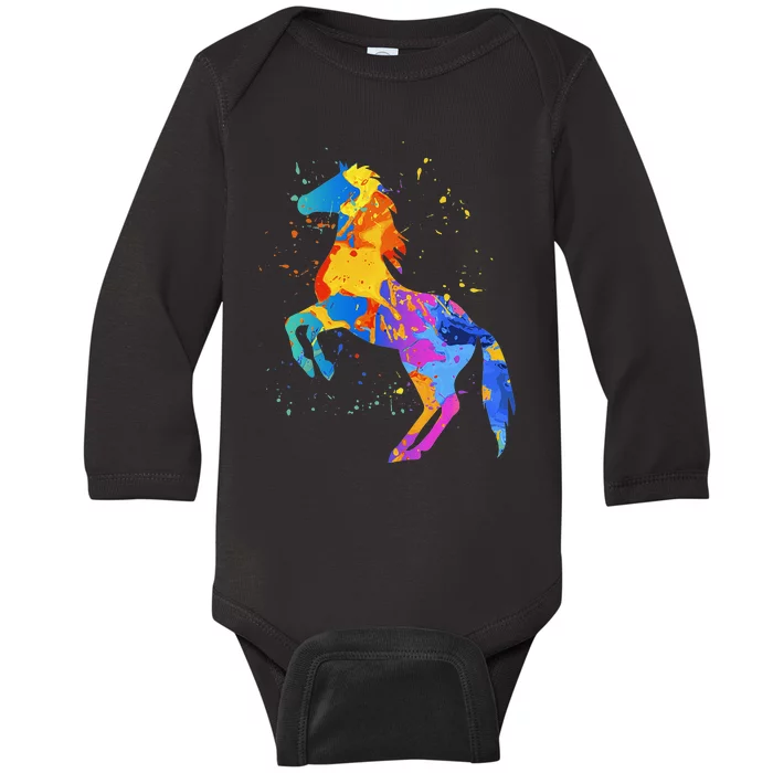 Horse Lover Clothing Women Horse Baby Long Sleeve Bodysuit