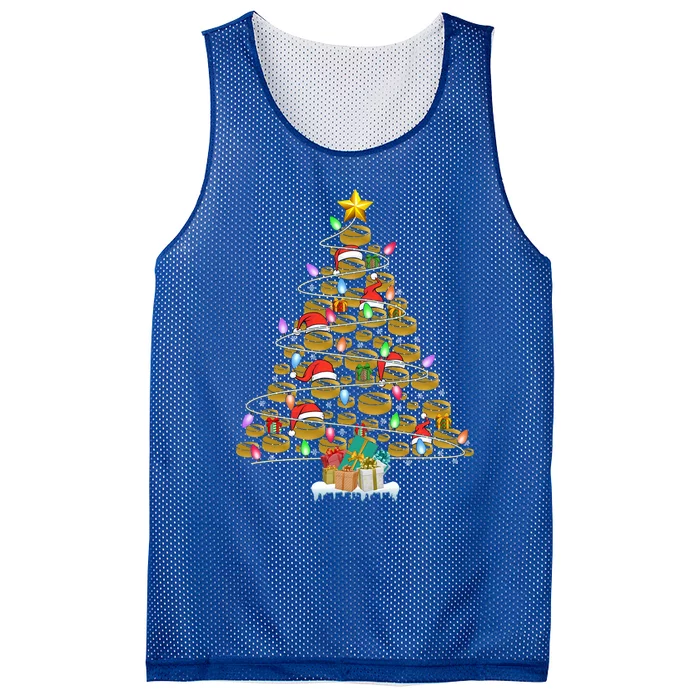 Hockey Lover Christmas Tree Lights Funny Sport Player Xmas Gift Mesh Reversible Basketball Jersey Tank