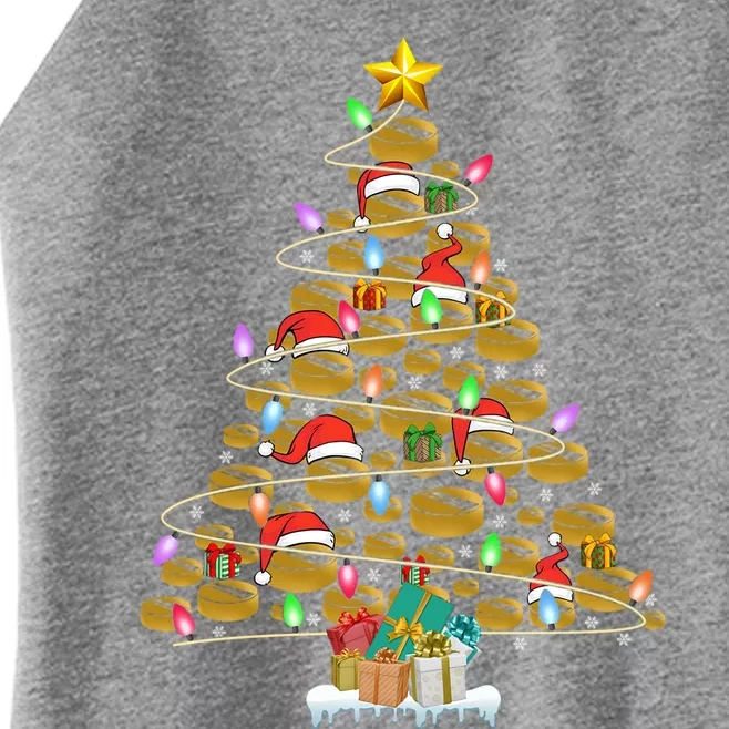 Hockey Lover Christmas Tree Lights Funny Sport Player Xmas Gift Women’s Perfect Tri Rocker Tank