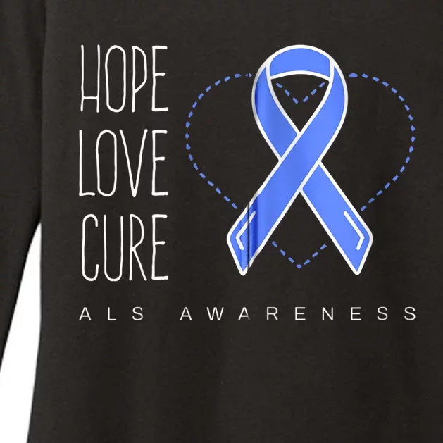 Hope Love Cure Als Awareness Zip Hoodie Womens CVC Long Sleeve Shirt