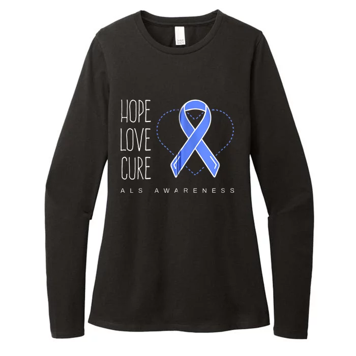 Hope Love Cure Als Awareness Zip Hoodie Womens CVC Long Sleeve Shirt