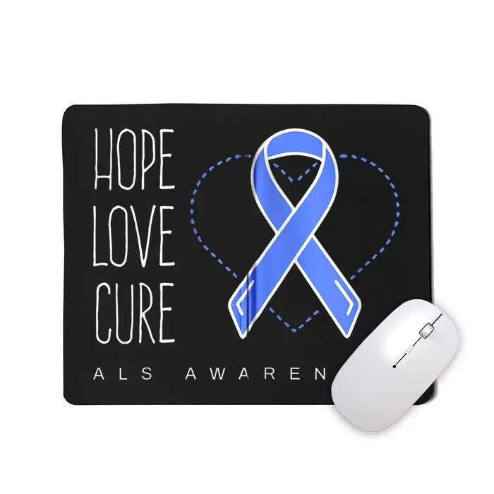 Hope Love Cure Als Awareness Zip Hoodie Mousepad