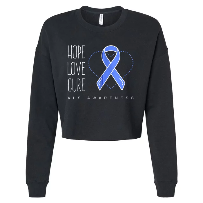 Hope Love Cure Als Awareness Zip Hoodie Cropped Pullover Crew