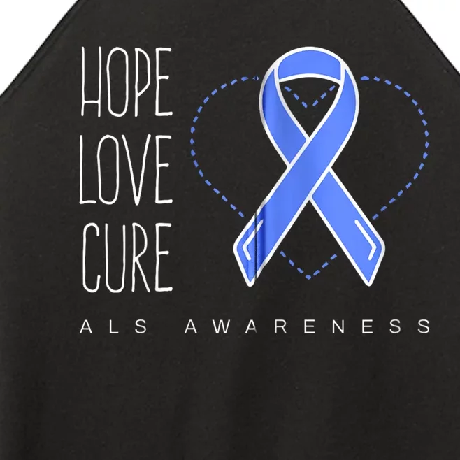 Hope Love Cure Als Awareness Zip Hoodie Women’s Perfect Tri Rocker Tank