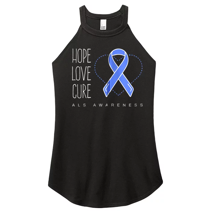 Hope Love Cure Als Awareness Zip Hoodie Women’s Perfect Tri Rocker Tank