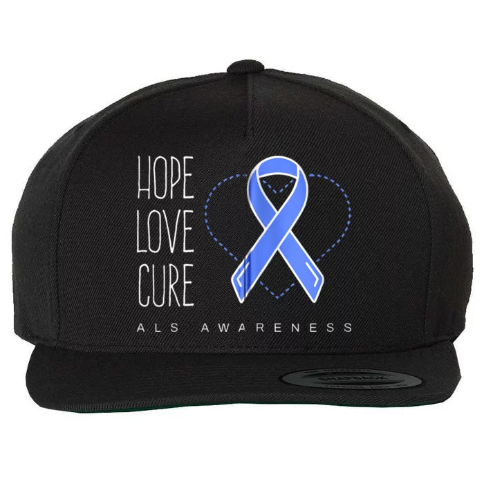 Hope Love Cure Als Awareness Zip Hoodie Wool Snapback Cap