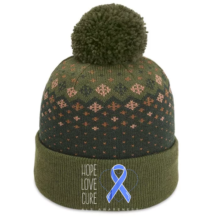 Hope Love Cure Als Awareness Zip Hoodie The Baniff Cuffed Pom Beanie