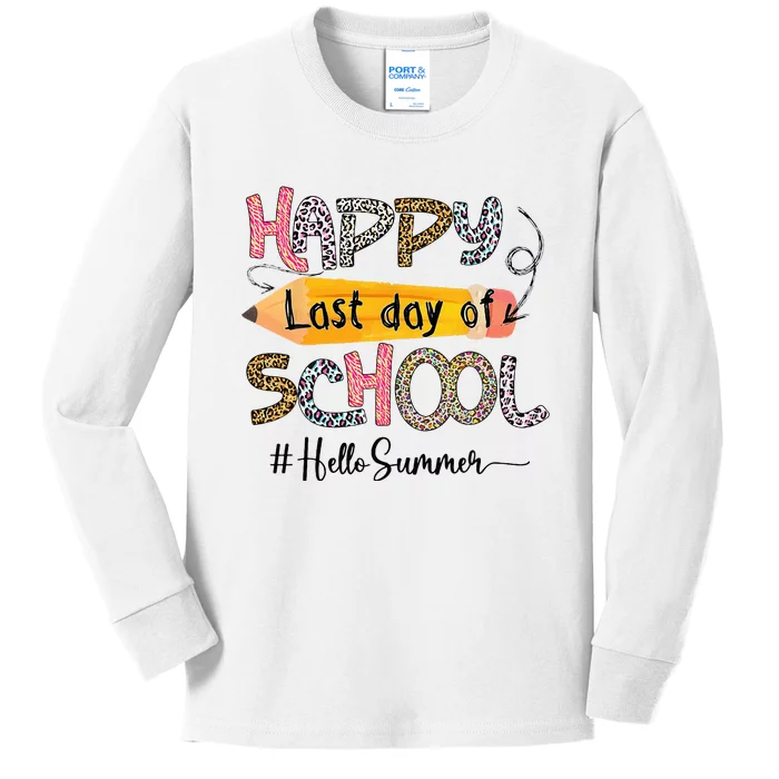 Happy Last Day Of School Teacher Graduation Last Day Kids Long Sleeve Shirt