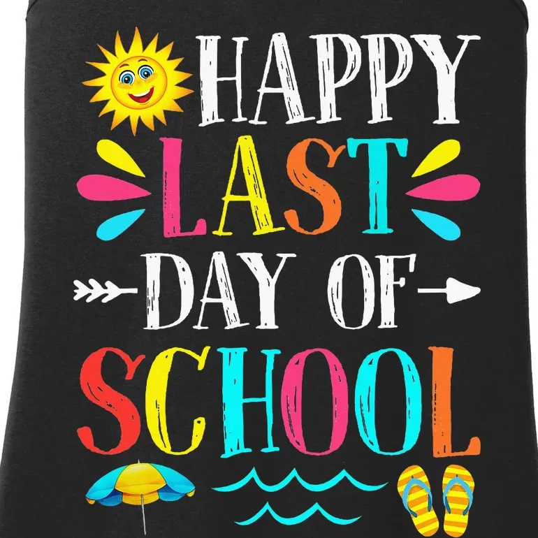 Happy Last Day Of School Teacher Student Graduation Ladies Essential Tank