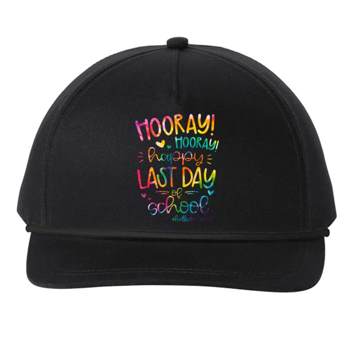 Happy Last Day Of School Hello Summer Students And Teachers Snapback Five-Panel Rope Hat